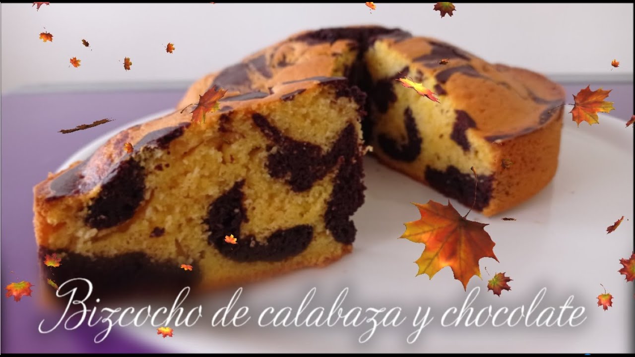 bizcocho marmolado de calabaza y chocolate