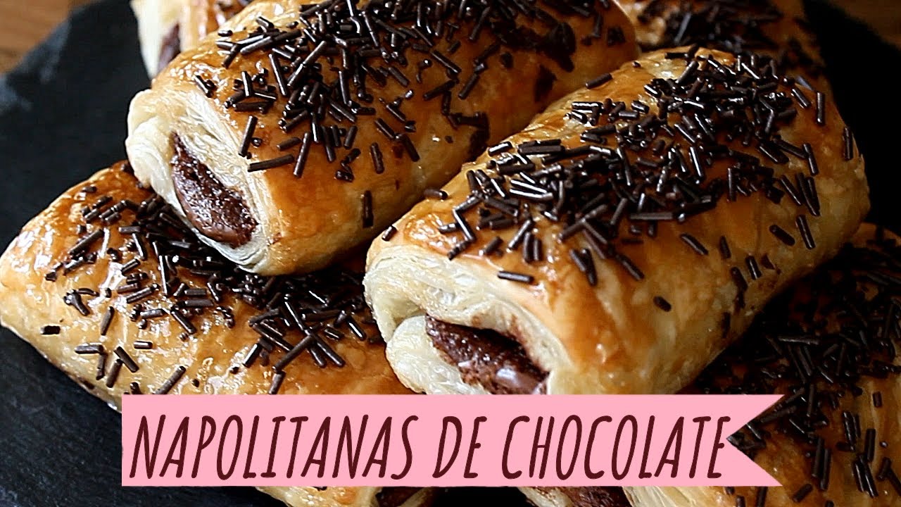 como hacer napolitanas de chocolate con hojaldre