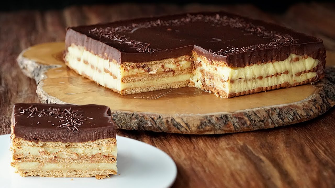 como hacer tarta de galletas con chocolate