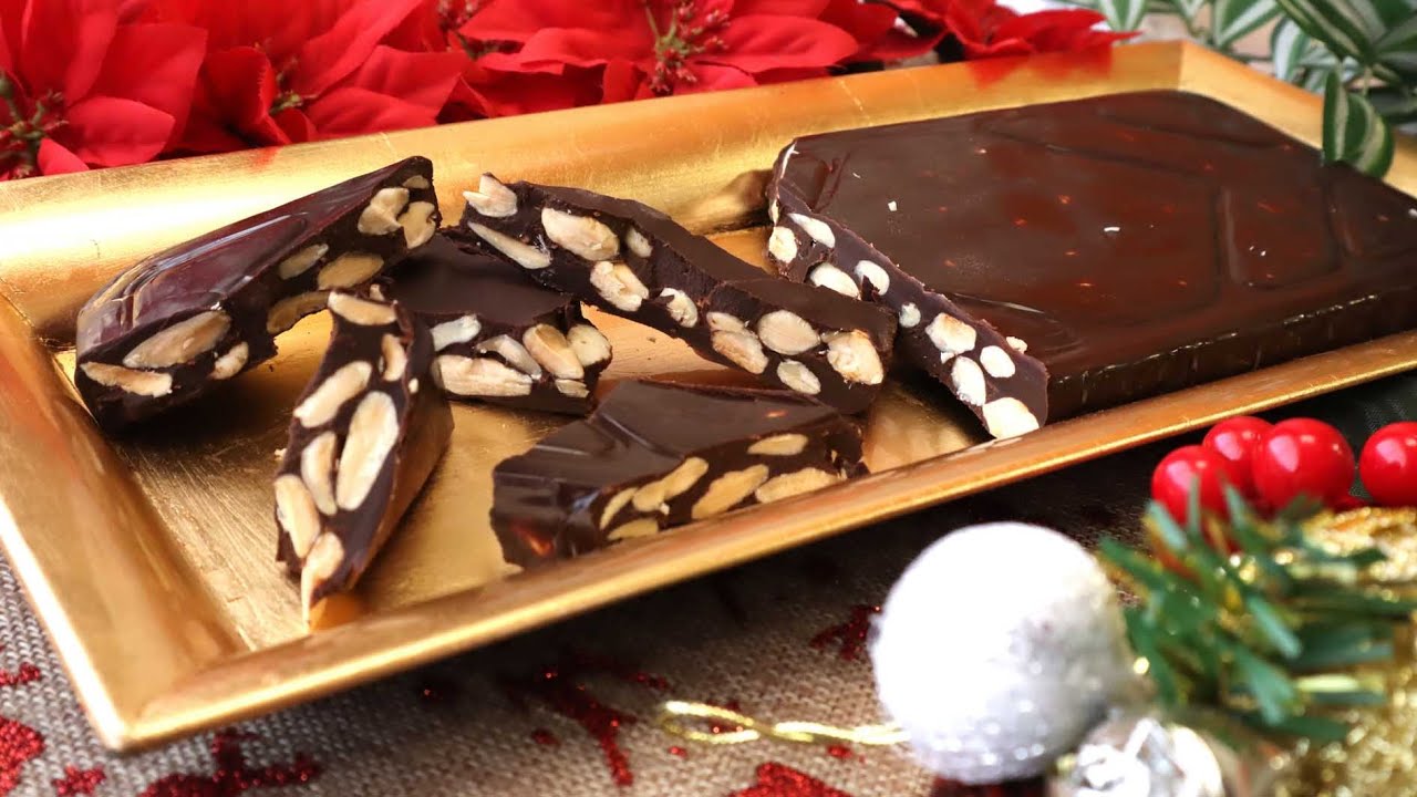 como hacer turron de chocolate con almendras