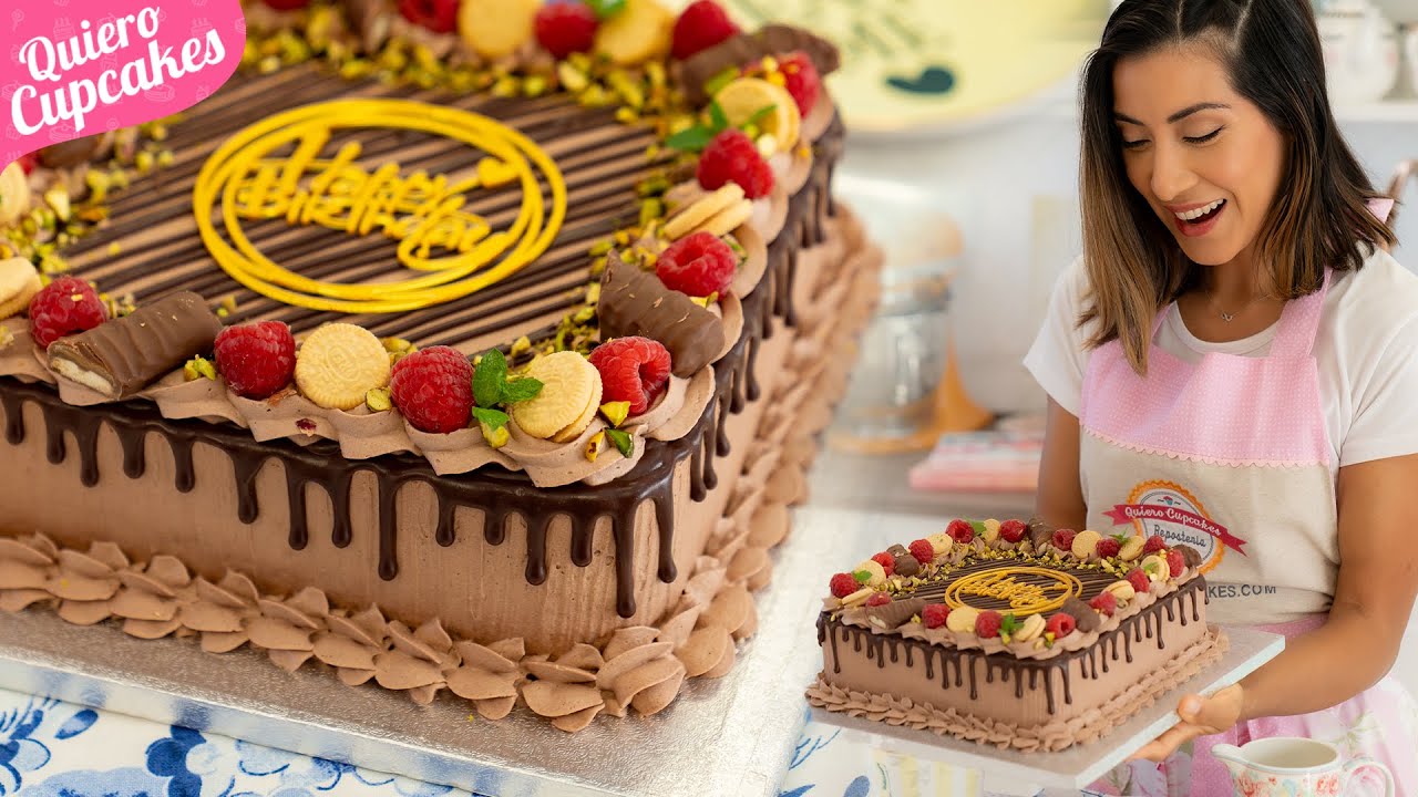 decorar tarta de chocolate para cumpleaños