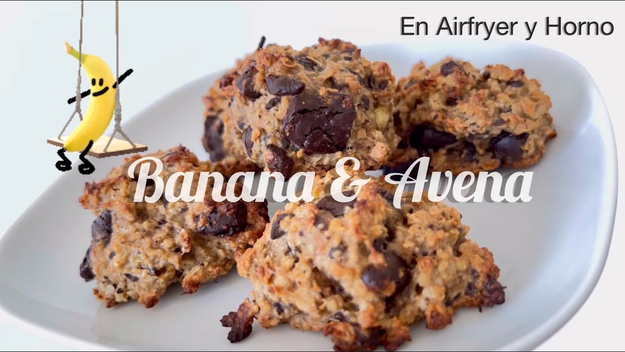 galletas de avena platano y chocolate en airfryer