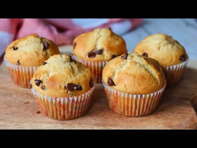 muffins con pepitas de chocolate esponjosas