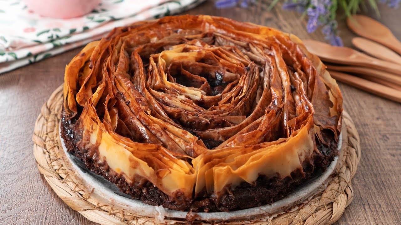 postres con pasta filo y chocolate