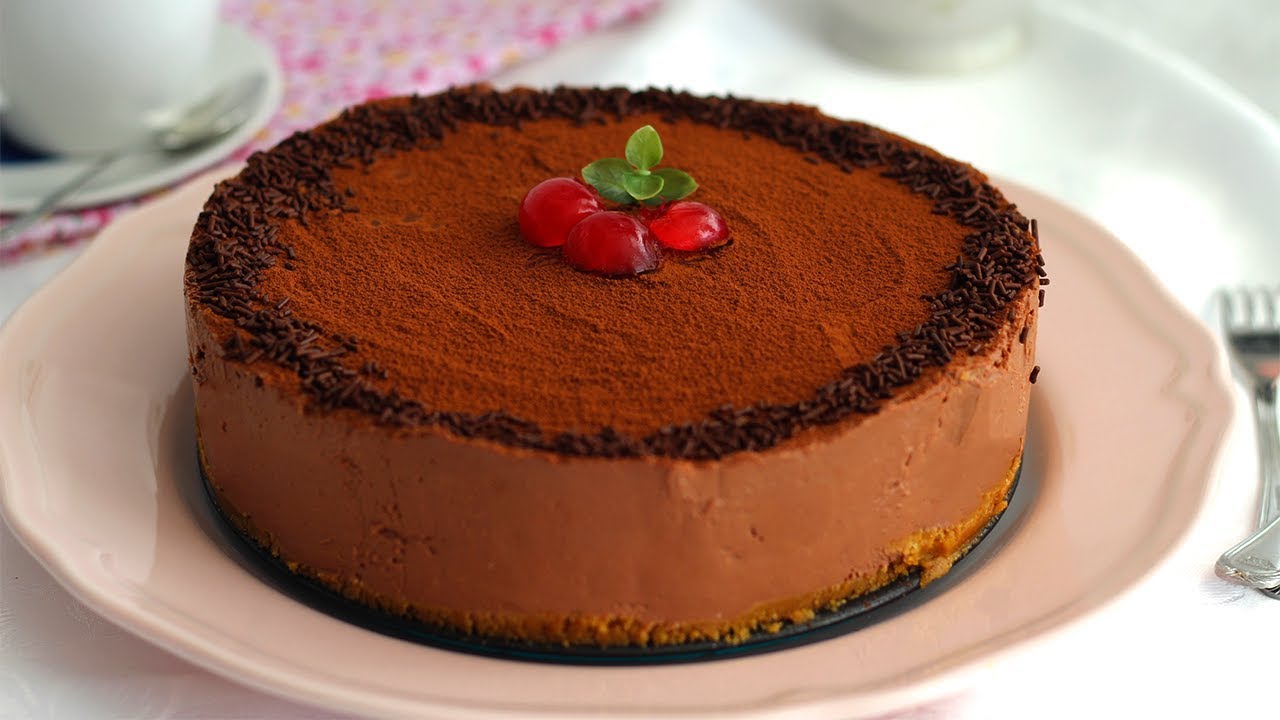 tarta de chocolate y queso philadelphia sin horno