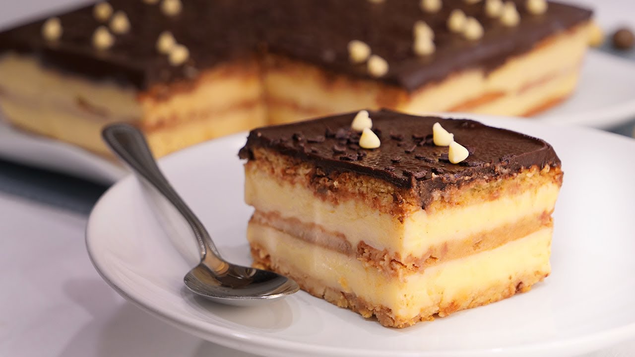 tarta de la abuela con crema pastelera y chocolate