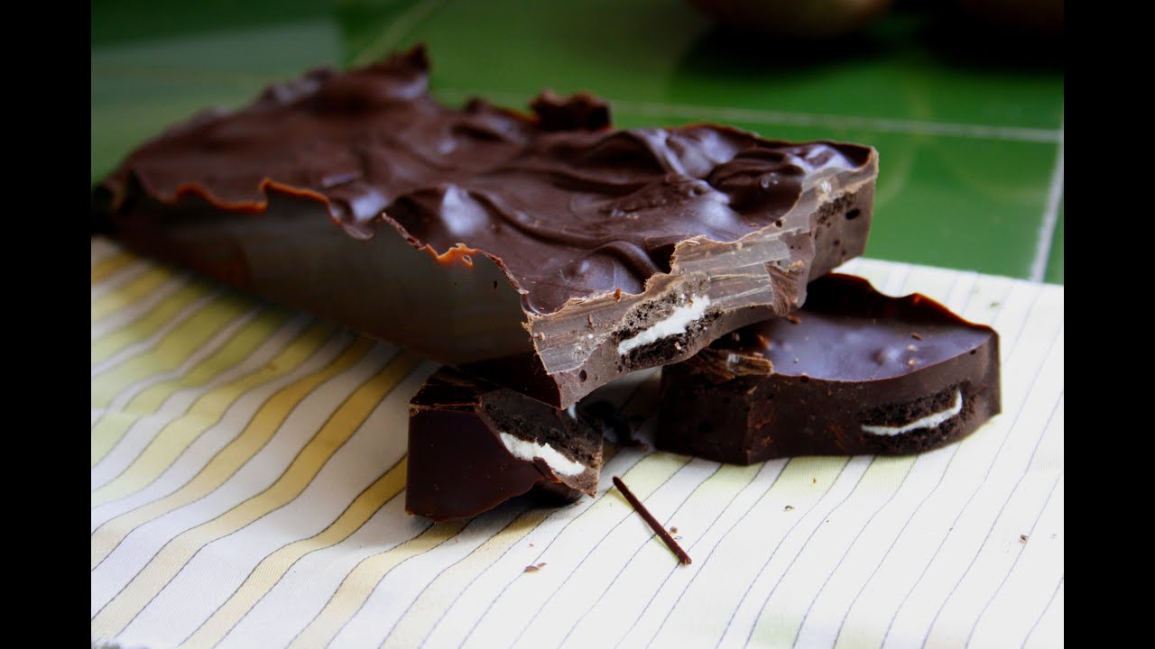 turrón de chocolate casero con galletas