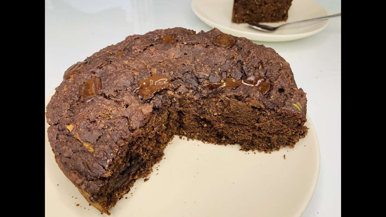 bizcocho de calabacín y chocolate saludable