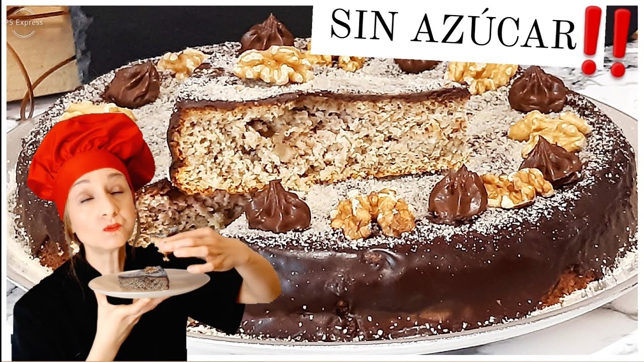 bizcocho de platano y chocolate sin azucar