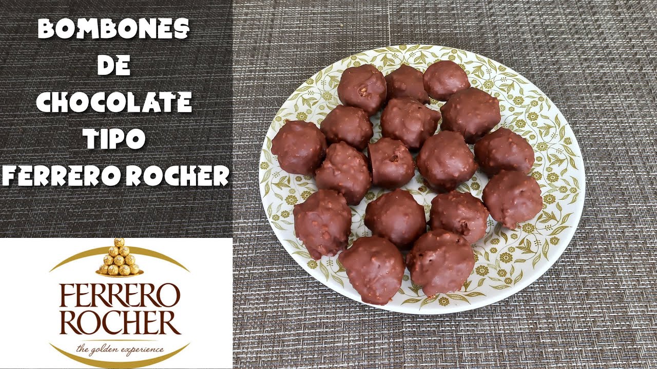 bombones de forma redondeada de chocolate