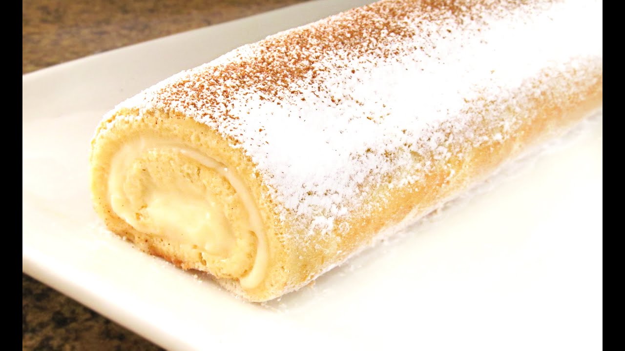brazo de gitano de crema y chocolate