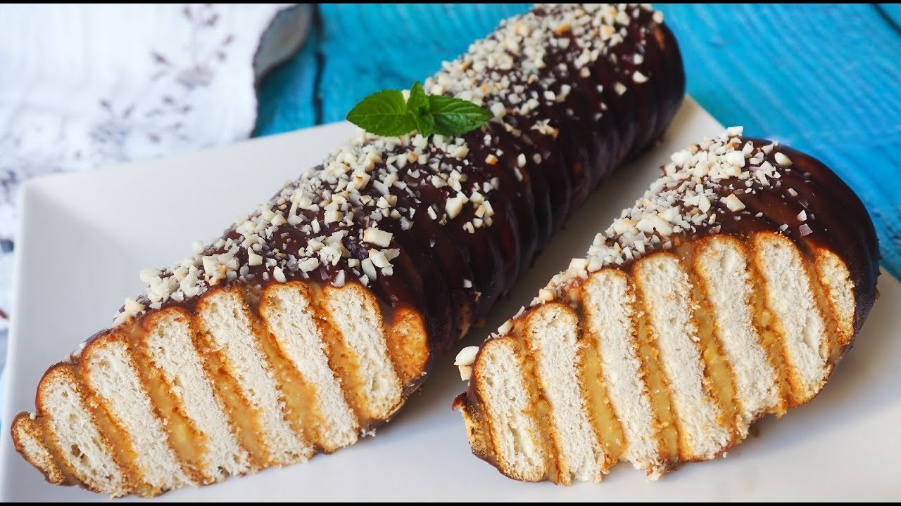 brazo de gitano de galletas y chocolate
