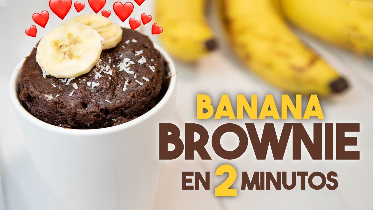 brownie plátano huevo y cacao microondas
