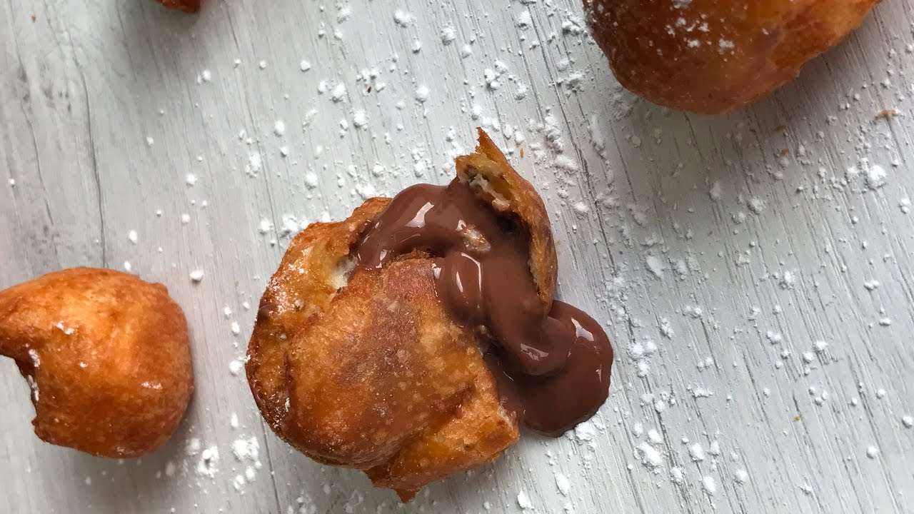 buñuelos de viento rellenos de chocolate