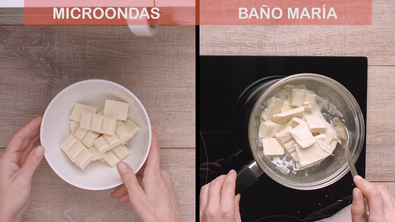 como fundir chocolate blanco para cobertura