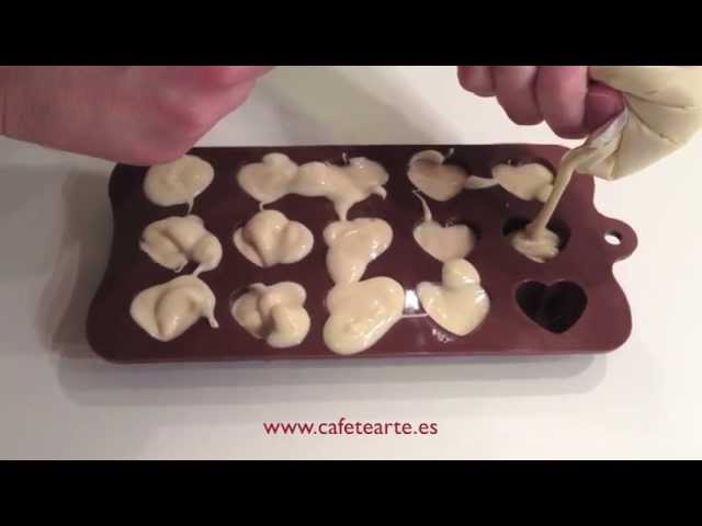 como hacer bombones de chocolate con moldes de silicona