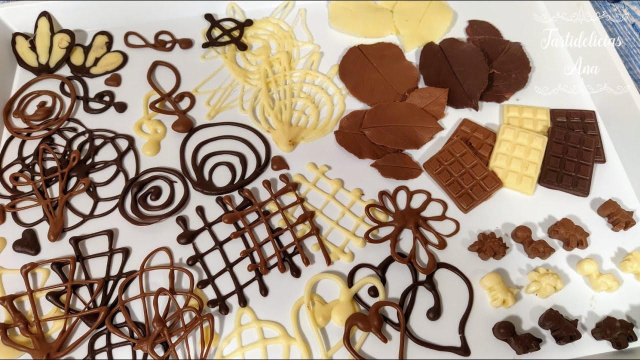 como hacer figuras de chocolate para decorar tartas