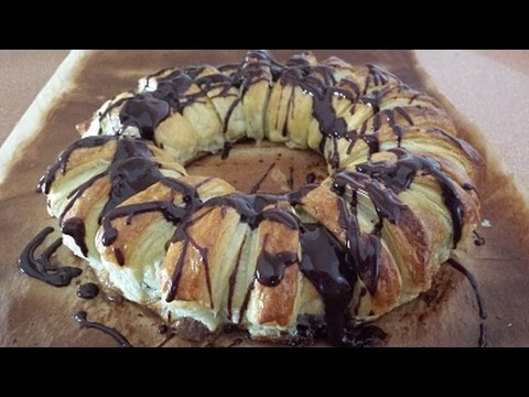 corona de hojaldre y nocilla