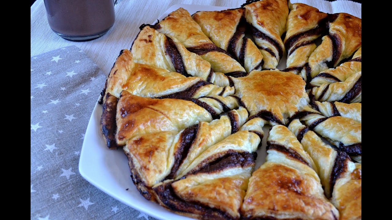 estrella de hojaldre con nutella