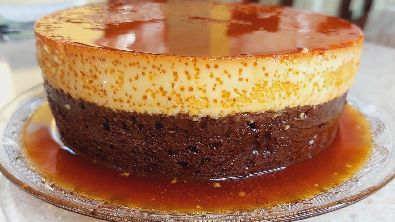 flan de chocolate y leche condensada