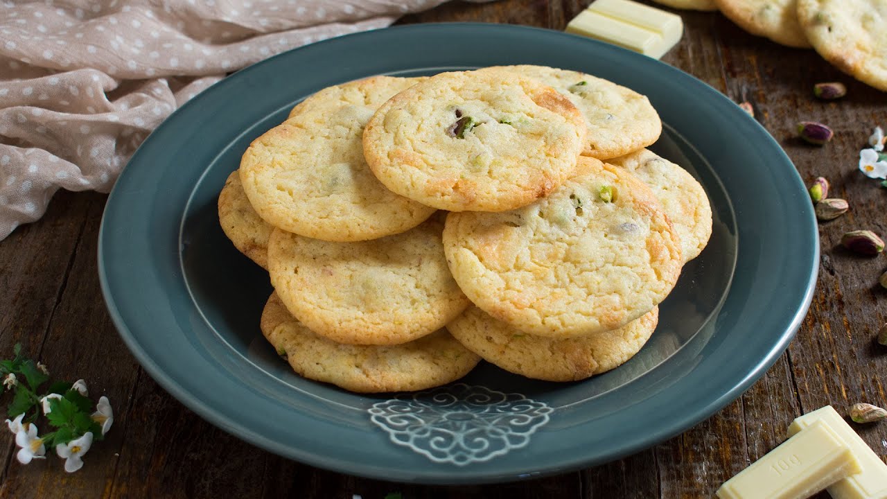 galletas de pistacho y chocolate blanco
