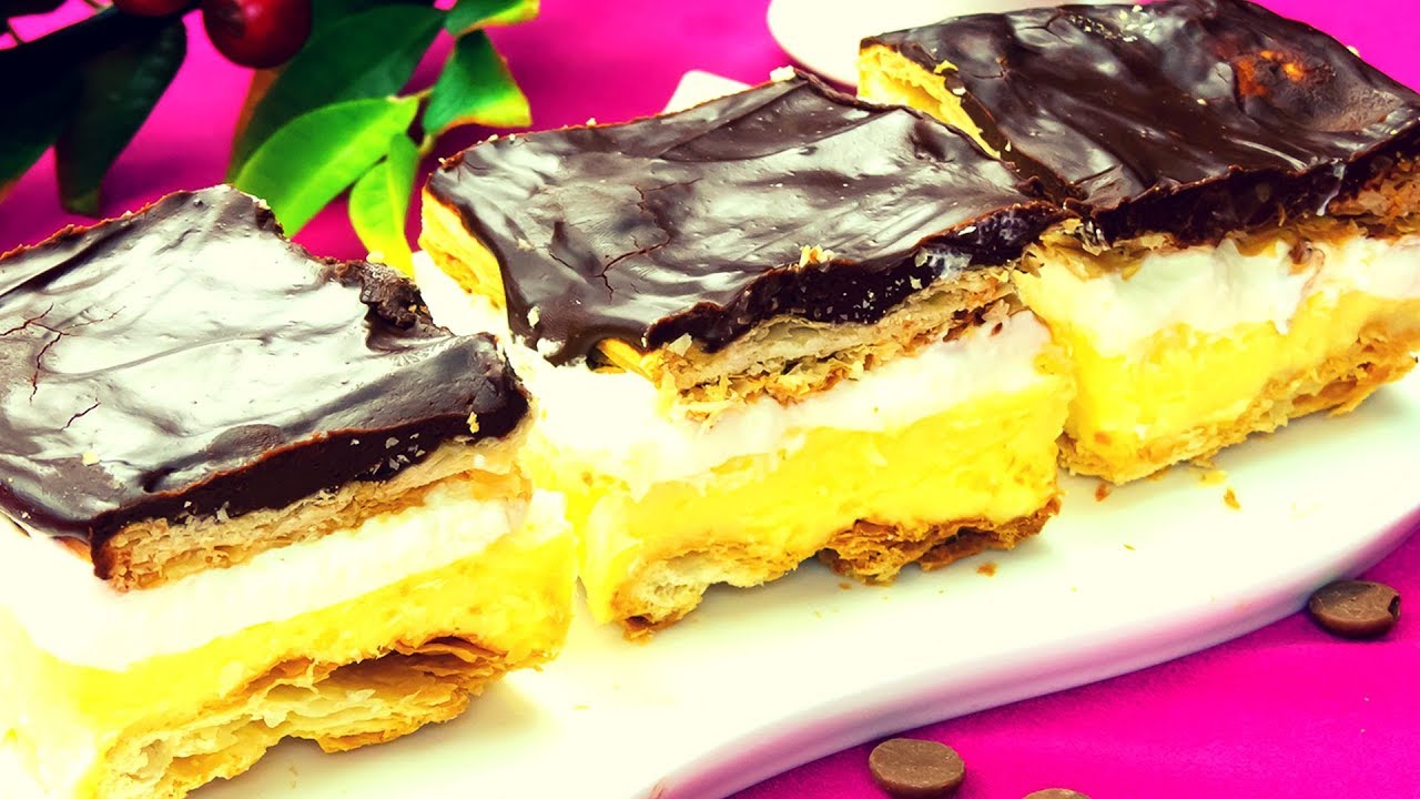 hojaldre con crema pastelera y chocolate