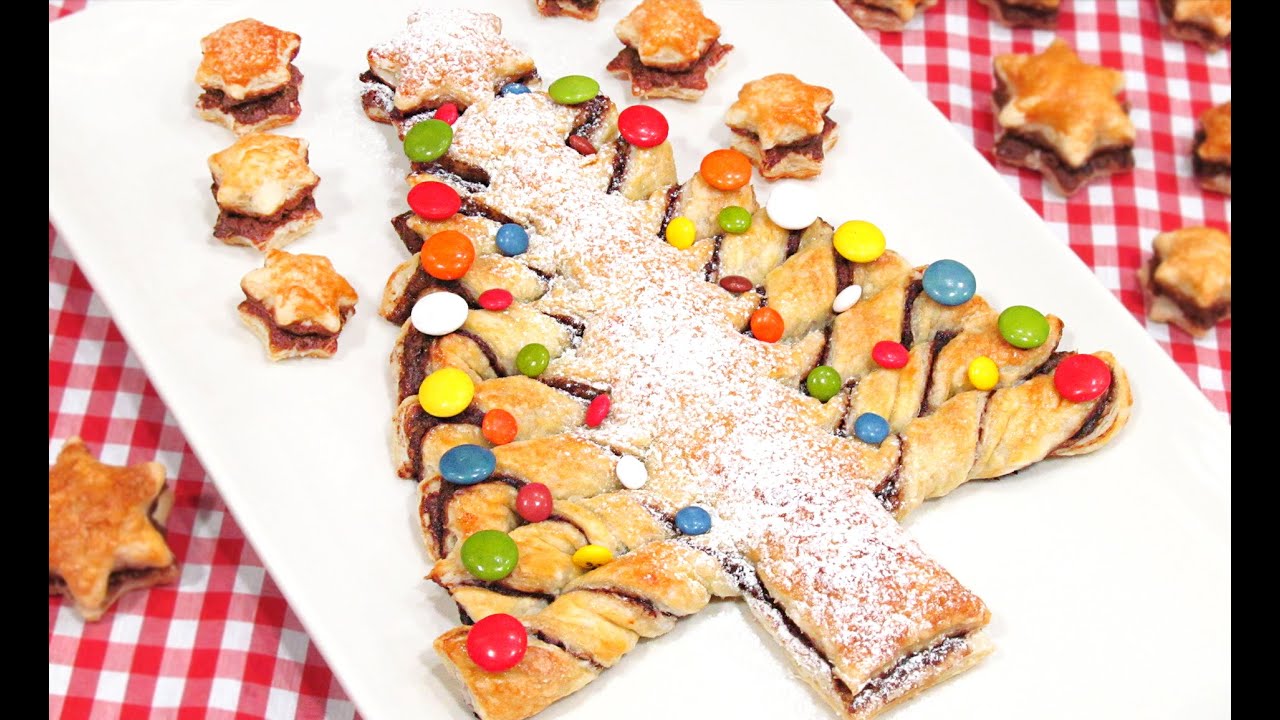 hojaldre con nutella arbol de navidad