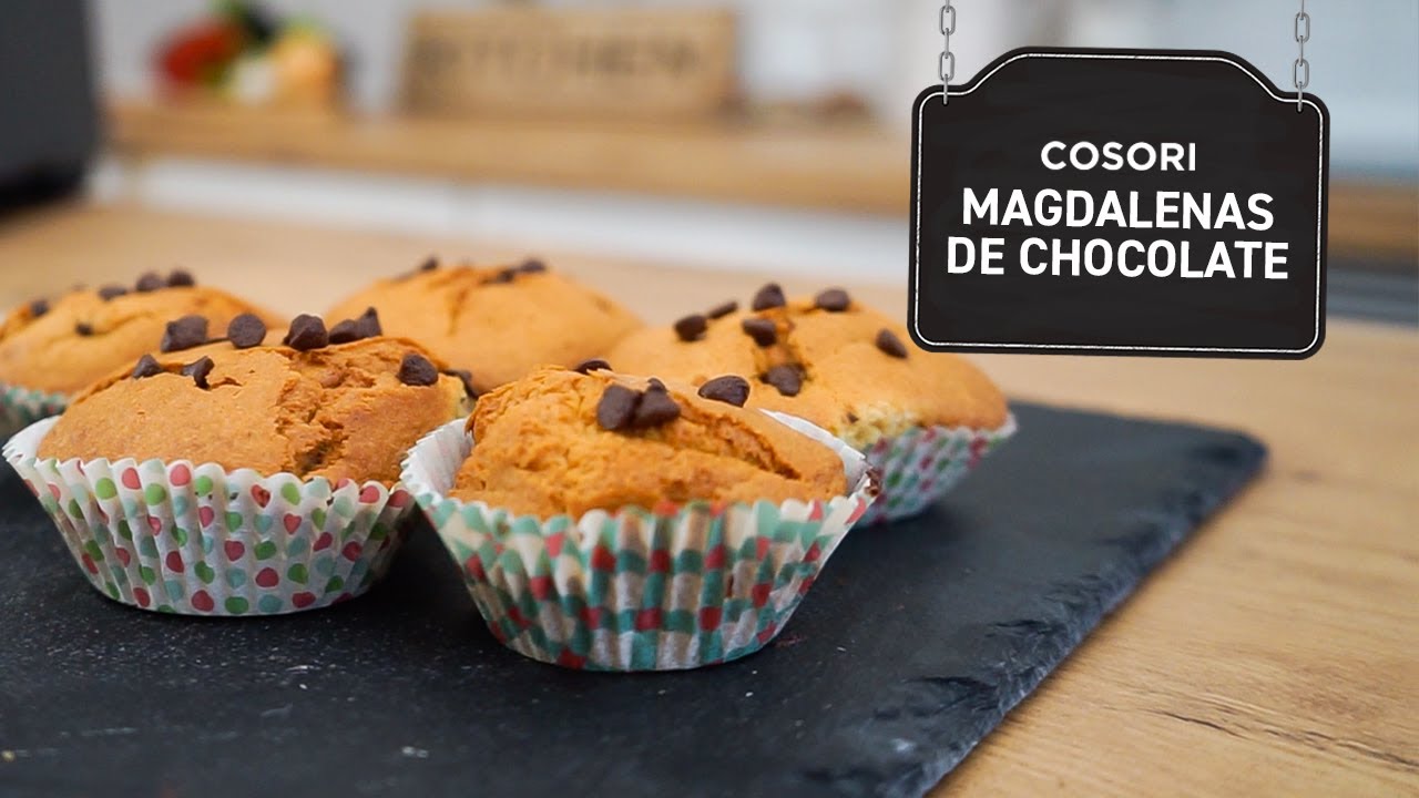 magdalenas de chocolate en freidora de aire