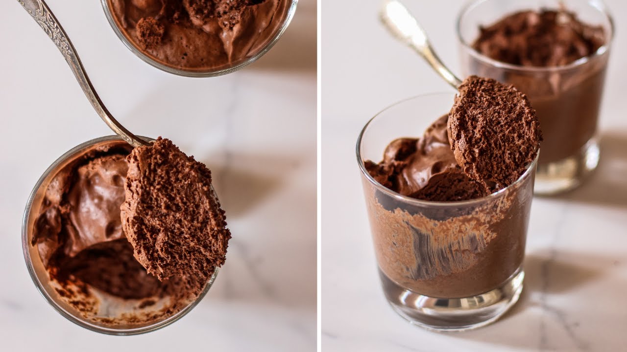 mousse de chocolate con agua de garbanzos