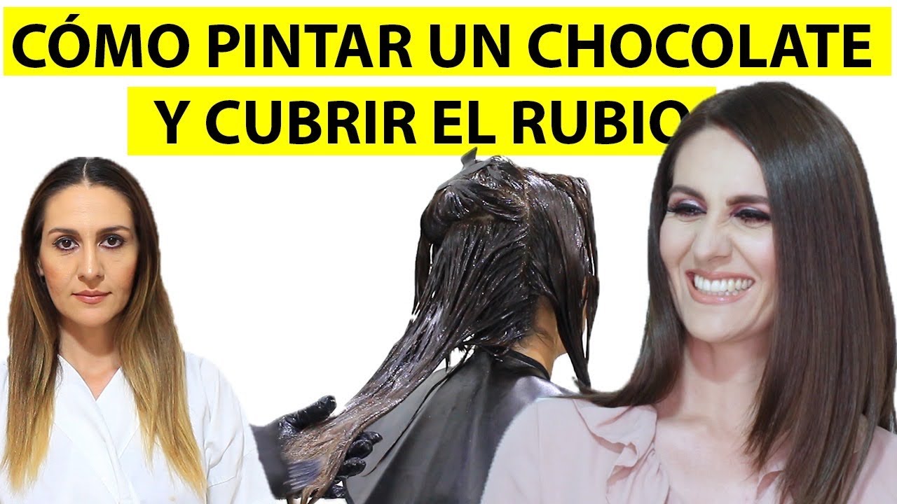 pelo marrón chocolate con mechas rubias