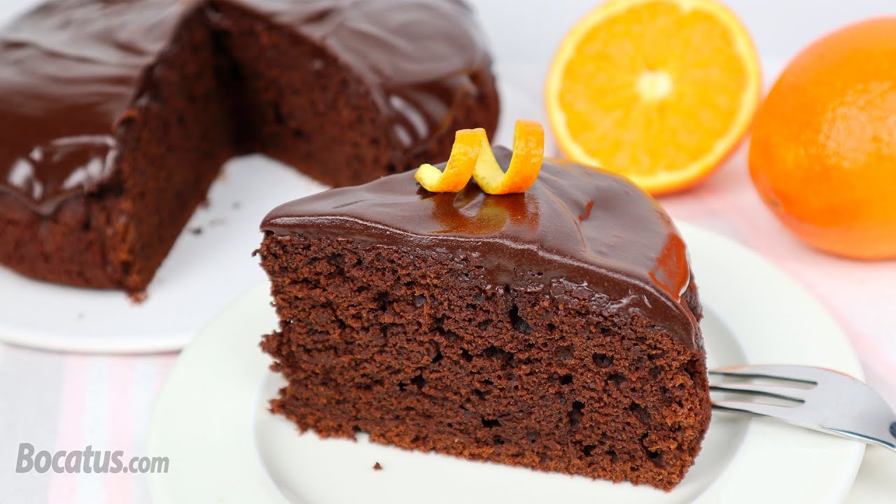 receta de bizcocho de naranja y chocolate