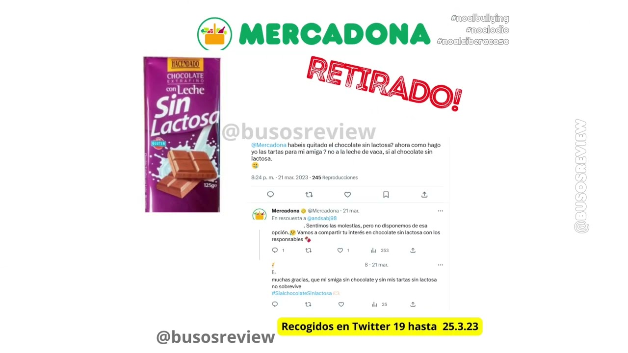 chocolate hacendado retirado