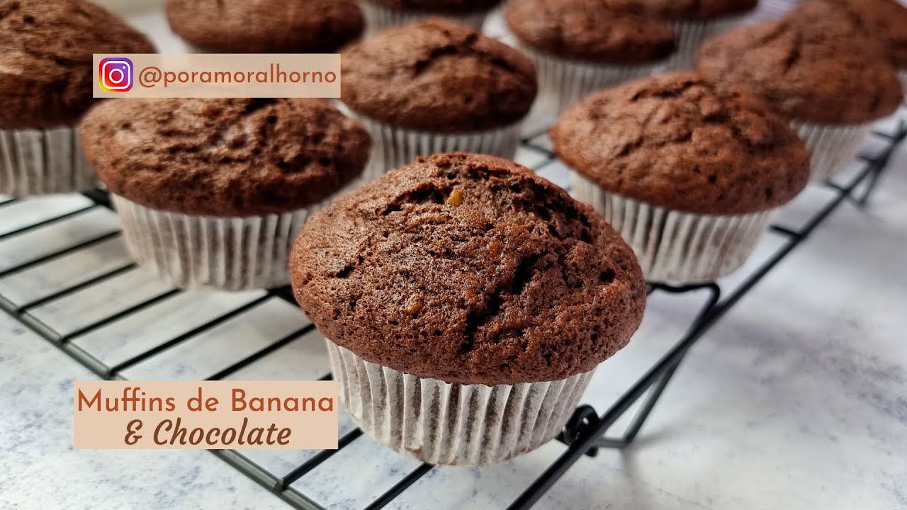 muffin de platano y chocolate